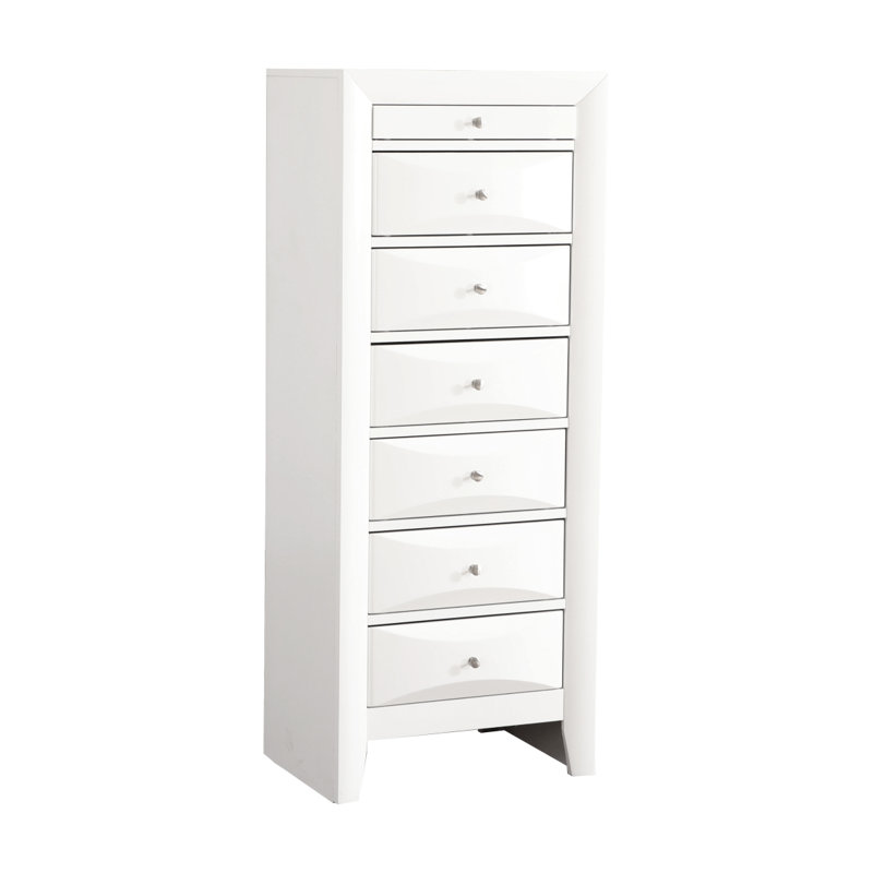 Commode pour femme 7 tiroirs Marilla, Blanc
