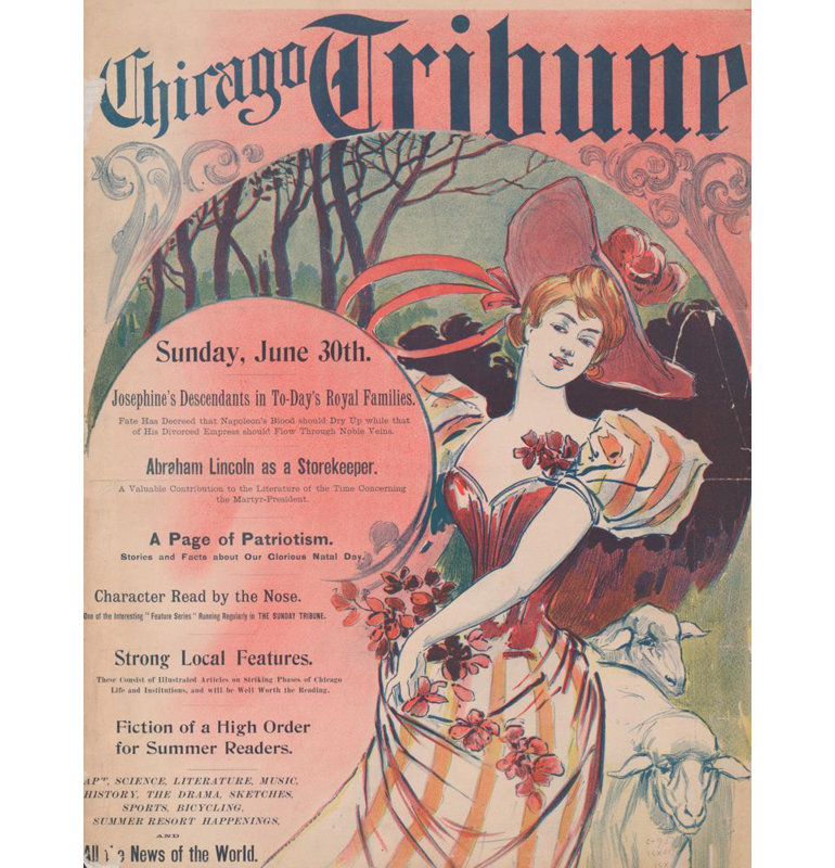 «The Chicago Tribune. Dimanche 30 juin.» par MuseumPrints - Art sur toile tendue avec châssis, H 40 po x l 28 po