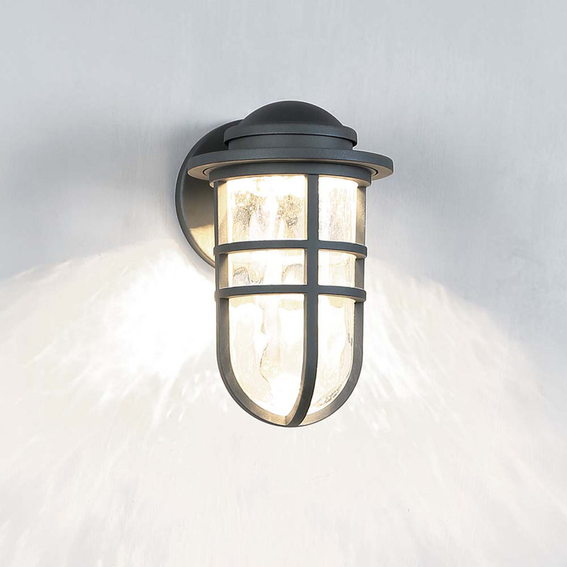 Steampunk 1 - Light LED Outdoor Wall Lantern, Bronze, 12.75" H x 8.25" W x 9.375" D