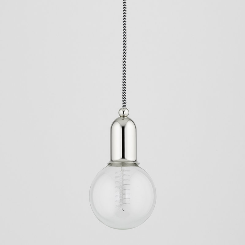 Luminaire suspendu à 1 lumière Saimi, Nickel poli