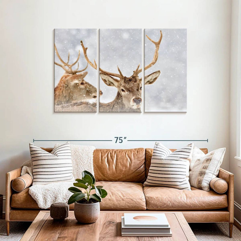 Brampt Winter Red Deer, 36" H x 57" W
