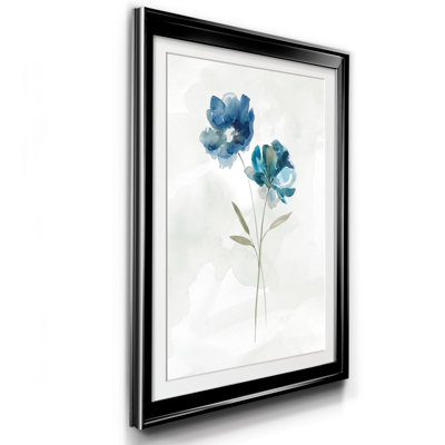 «Blue Botanical II», reproduction d'art sur papier encadrée