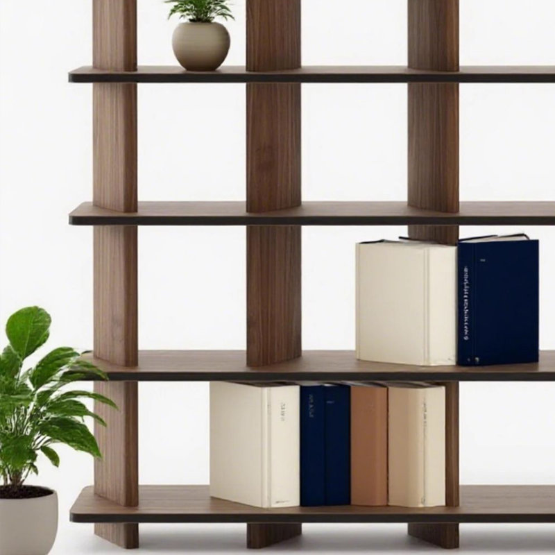 Makinley, (5 tablettes) H 70,8 po x l 62,9 po x P 11,8 po, Marron foncé