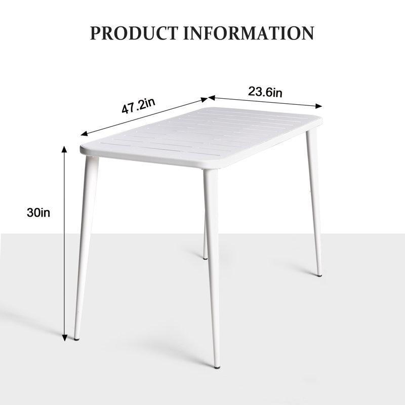 Ensemble de salle à manger rectangulaire pour 4 personnes 47,2 po Divleen
