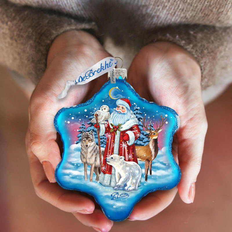 4'' Glass Holiday Shaped Ornament