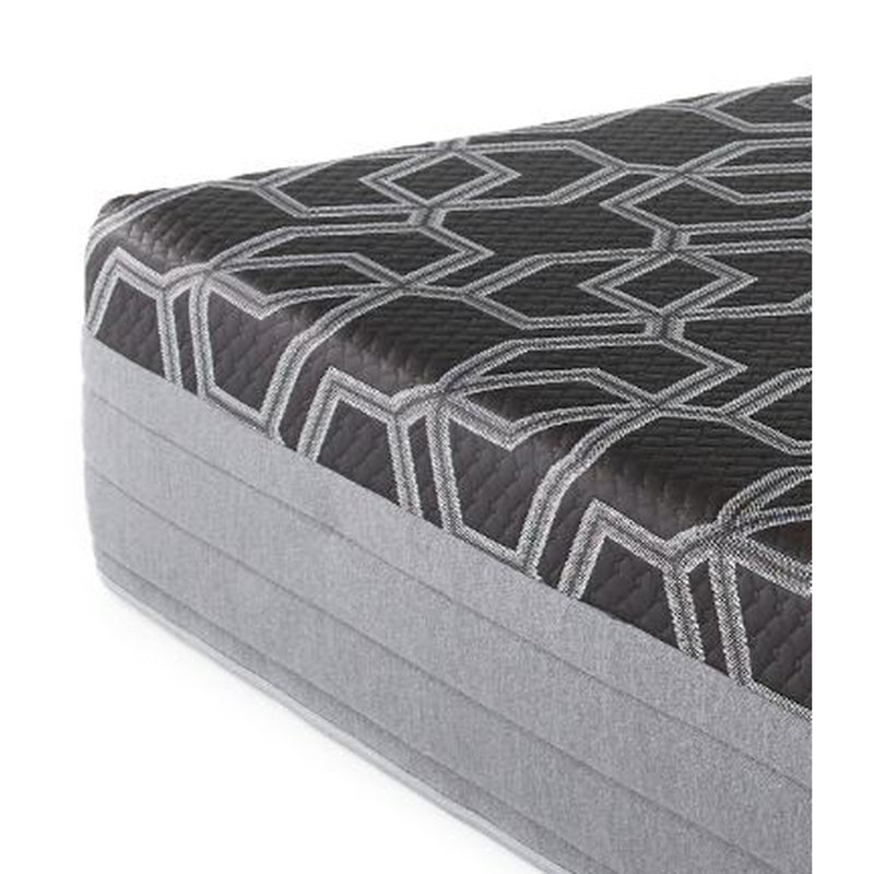 Très grand matelas 14 po à dessus lisse - Ultra. Sommeil frais avec couche de glace. Cuivre mélangé, gel, argent et graphite de 3 po pour une circulation d'air améliorée. Bobines enveloppées à bord de périmètre à mouvement réduit.