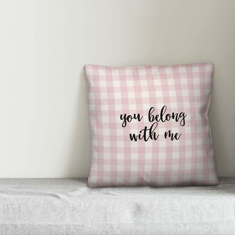  Coussin You Youong with Me, Coussin décoratif, Rose / Noir