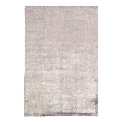 Hidderich Hand Loomed Silk Area Rug in Gray