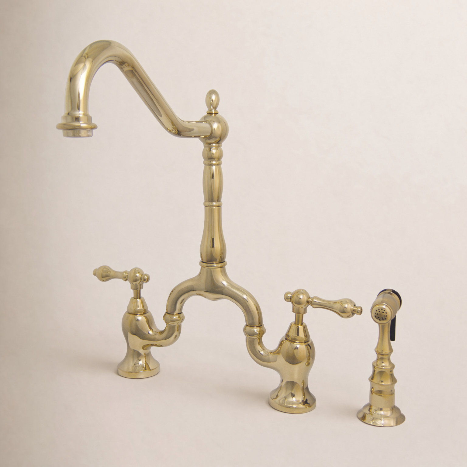 Kingston Brass English Country Bridge Faucet, Polished Brass