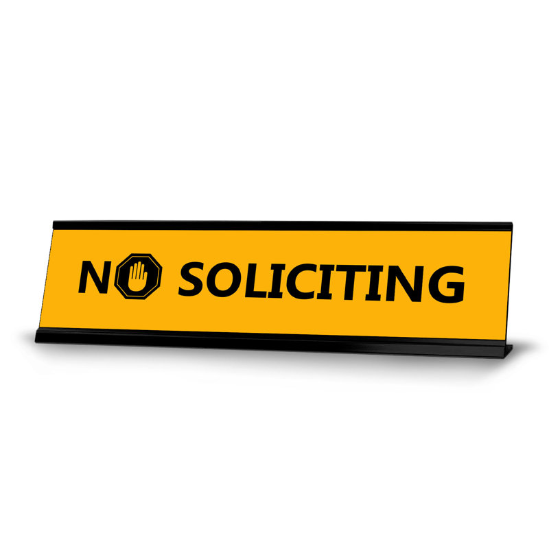 Panneau de bureau «No Soliciting»