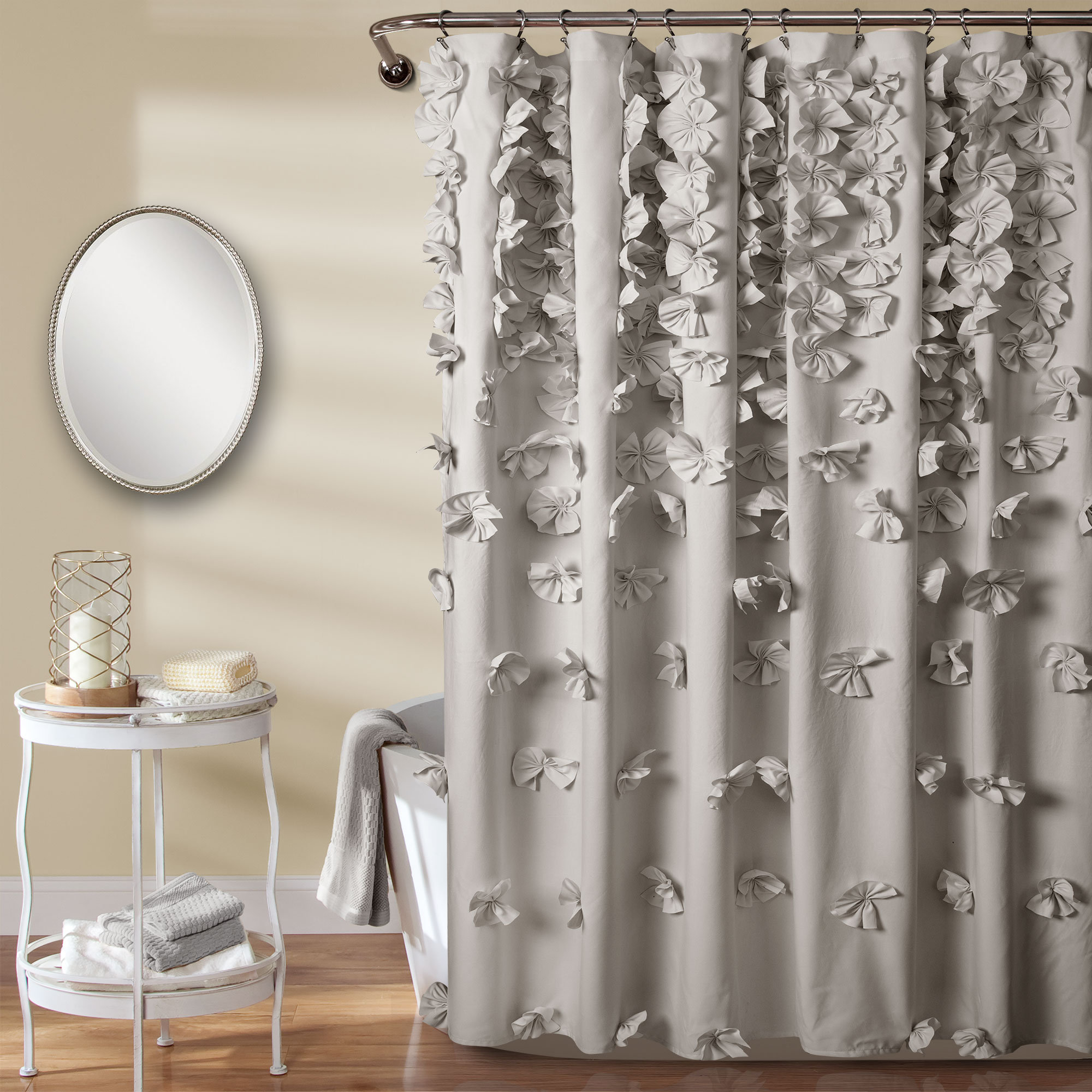 Lush Decor Riley Solid Color Single Shower Curtain And Reviews Wayfair