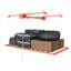 Support de rangement orange pour garage 3 x 6 pi pour plafonds hauts de 10 à 12 pi, fabrication entièrement en acier de 370 lb avec verrou de sécurité (installation requise, organisateur de garage robuste)