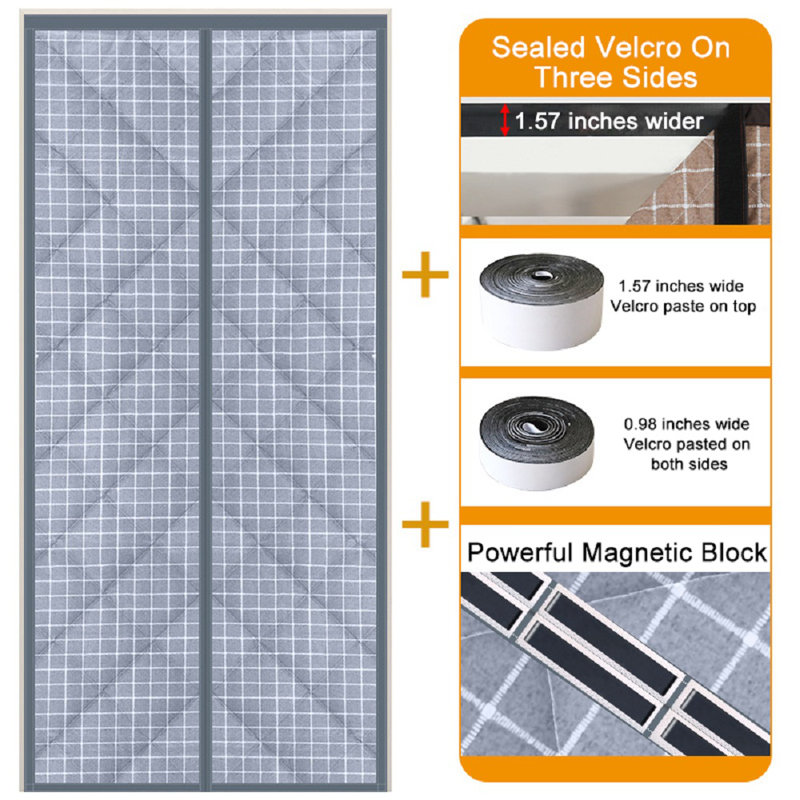 Waterproof Oxford Fabric Door Curtain For Double Doors Suitable For Home Use.