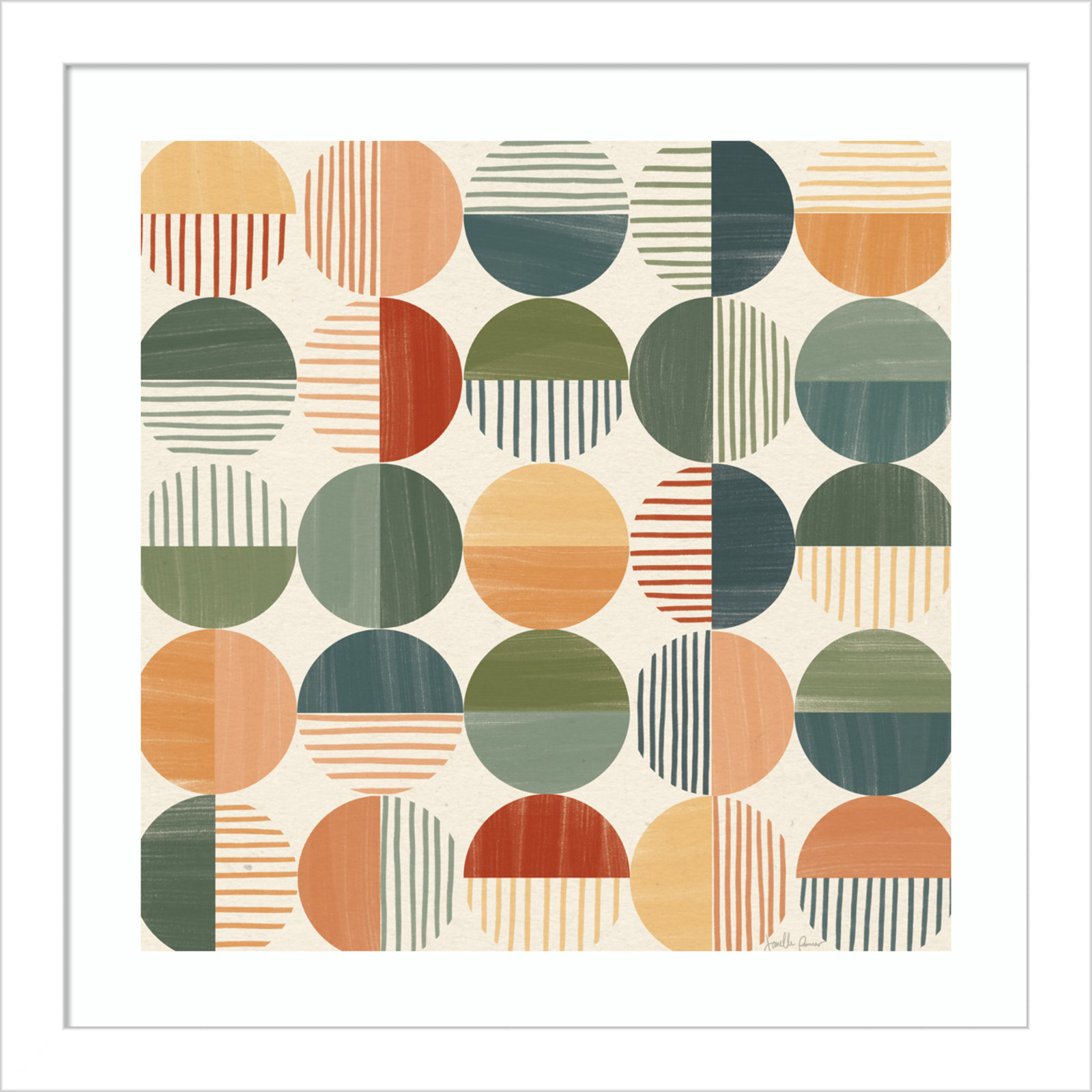 Born To Roam Pattern II, 13" H x 13" W x 1" D, White