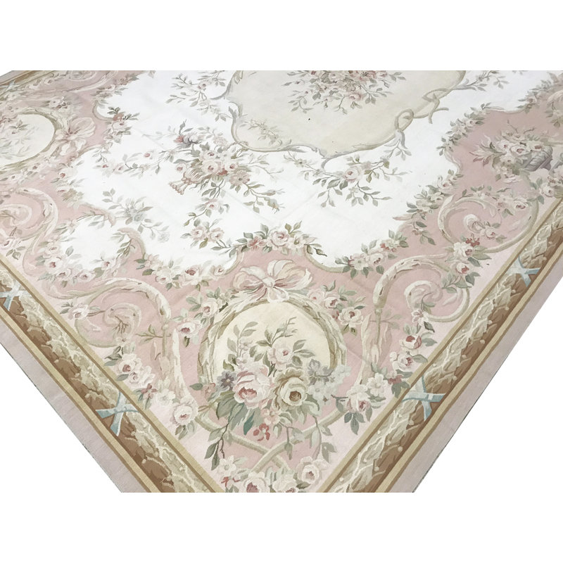 Aubusson Hand Knotted Wool Oriental Area Rug