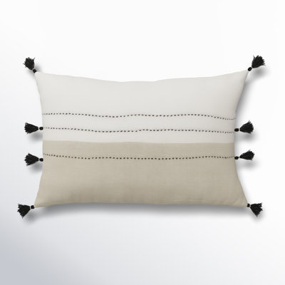 Griffin Striped Linen Lumbar Throw Pillow