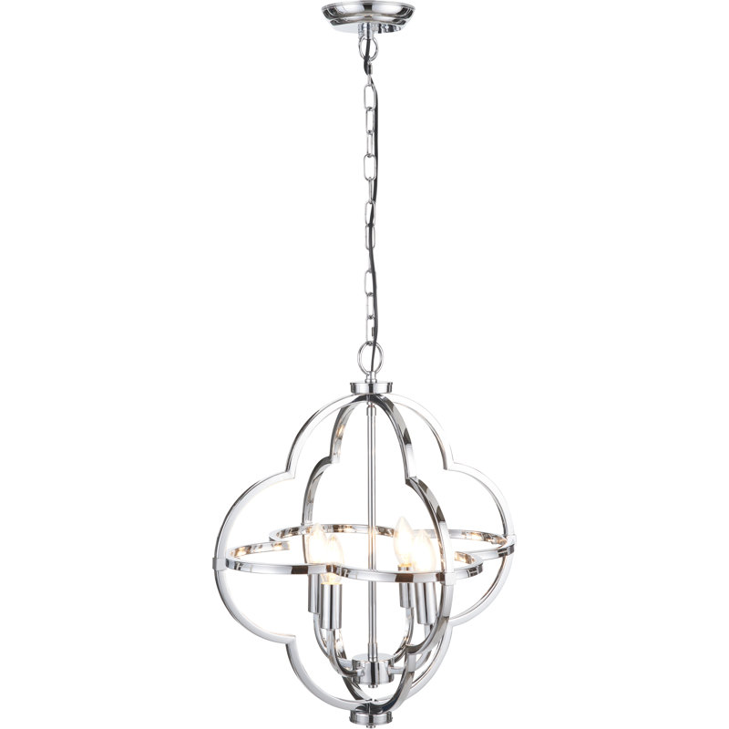 Amine 4 - Light Geometric Chandelier, Chrome
