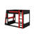 Full Size Wooden Gaming Bunk Bed With Desk, Shelves,USB And LED Light-384240746-384240756