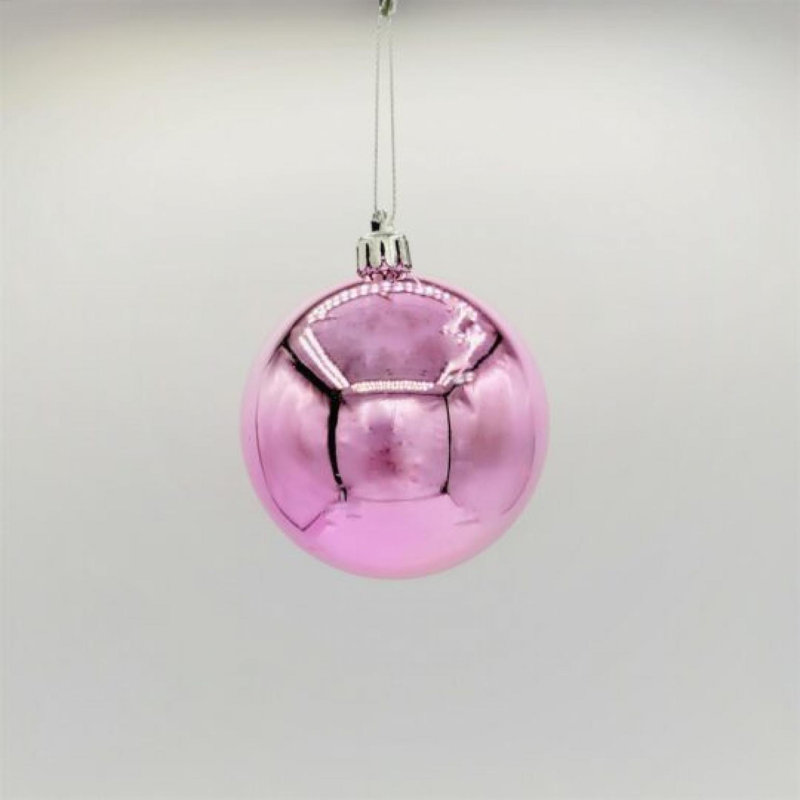 Ensemble de 6 boules brillantes, Rose