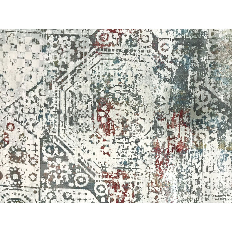 Tapis turc rouge et bleu 7 x 7 x 7 po