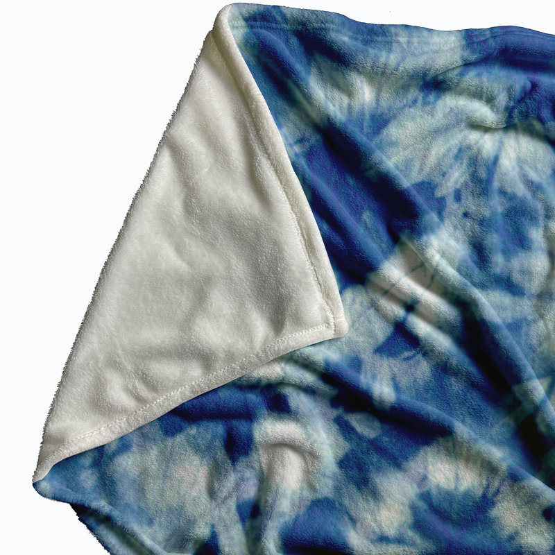 Betty Plain Weave / Muslin Throw Blanket, Blue