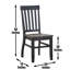 Ensemble de salle à manger: finition bicolore, table de style maison de campagne, chaises d'école, parfait pour les rassemblements-1841253166