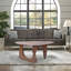 Table basse moderne triangulaire avec base en bois massif - noyer-436897160-447156291
