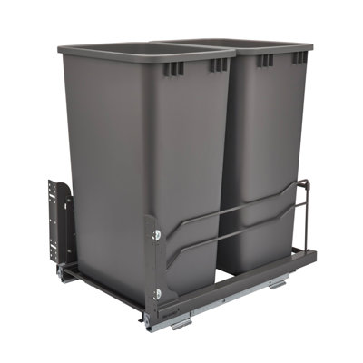 Rev-A-Shelf Double Pull Out Trash Can 50 Qt with Soft-Close