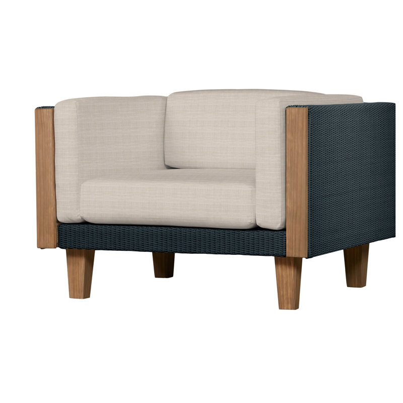 Catalina Outdoor Teak Lounge Chair, Mink, Rollo Linen