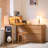 Solid Wood L-shaped Desk & Dressing Table with Storage Cabinet