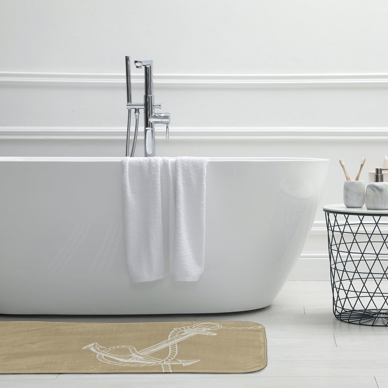 Tapis de bain Nautical Nights, L 21 po x L 34 po, Brun clair