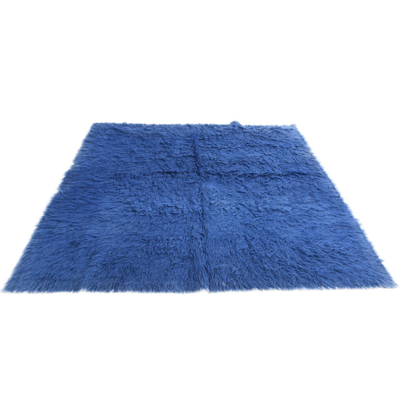 Tapis carré bleu 7 pi 7 pi