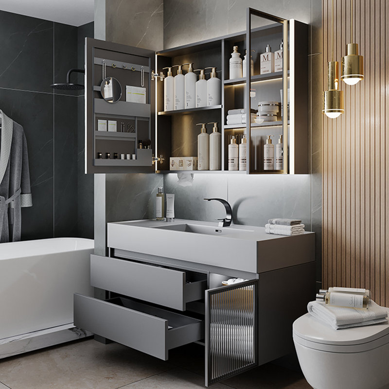 Italian style light luxury bathroom cabinet