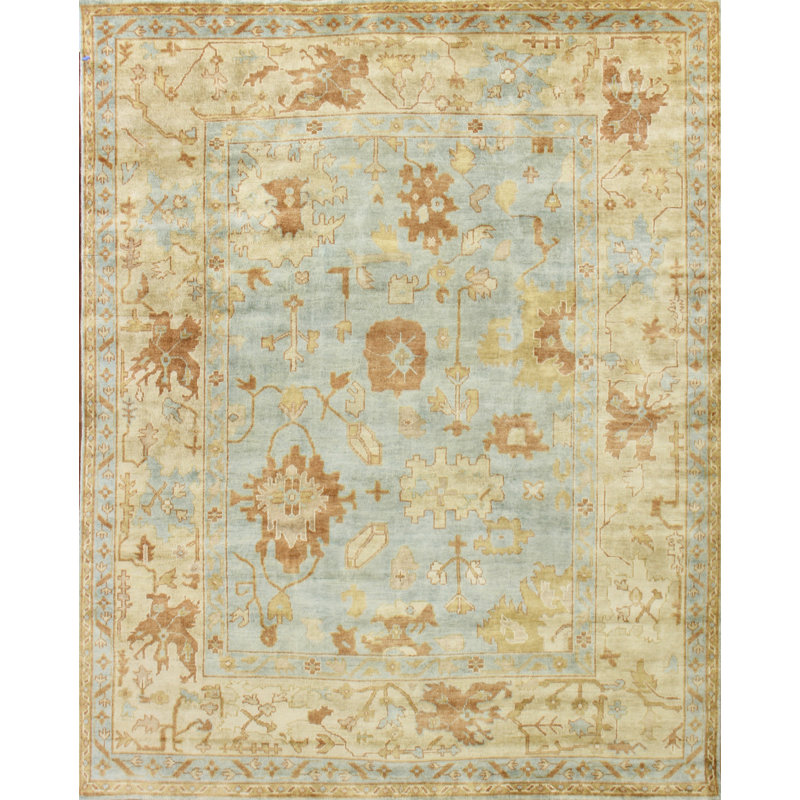 Antique Weave Oushak Hand Knotted Wool Oriental Area Rug, Rectangle 14' x 17'6"