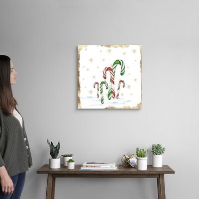 Snowy Candycanes I - Painting on Canvas