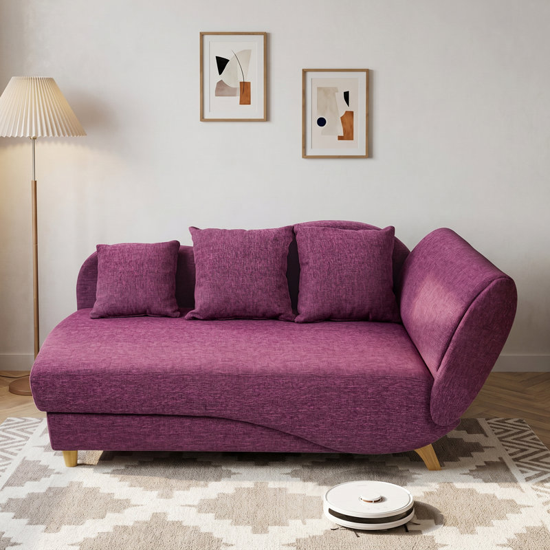Chaise longue rembourrée Chanoa, Mauve raisin