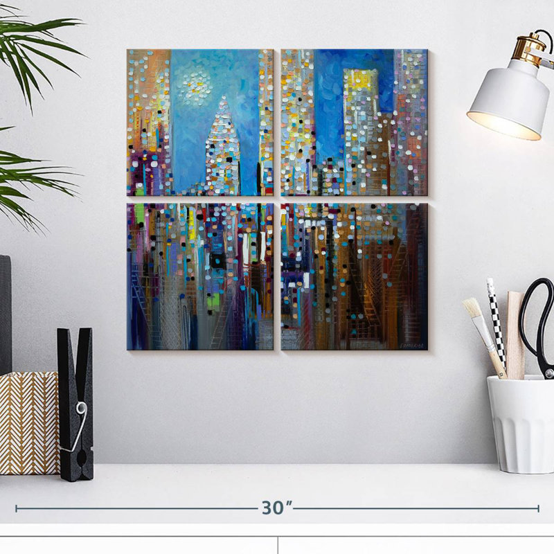 Sun Over The City, 18" H x 18" W