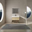 Ensemble de meuble-lavabo de salle de bain avec lavabo simple en résine, armoire de rangement moderne à 2 portes