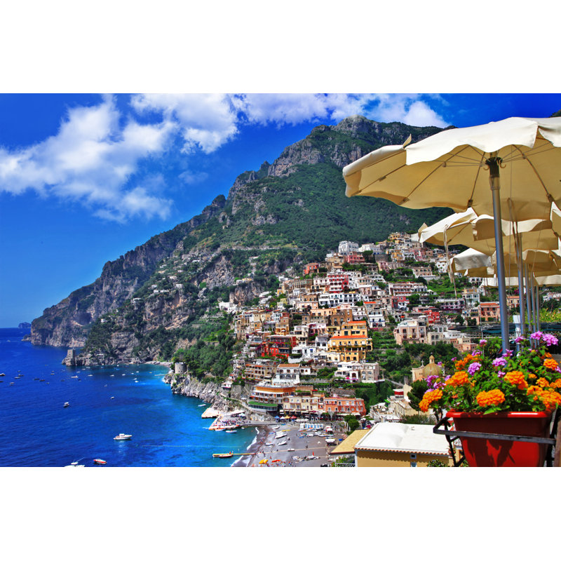 Sunny Italy - Positano - Wrapped Canvas Print, 30cm H x 46cm W x 3.8cm D