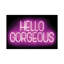 Neon Hello Gorgeous Pink On Black by Hailey Carr - Print on Canvas-1066373382-1066373388