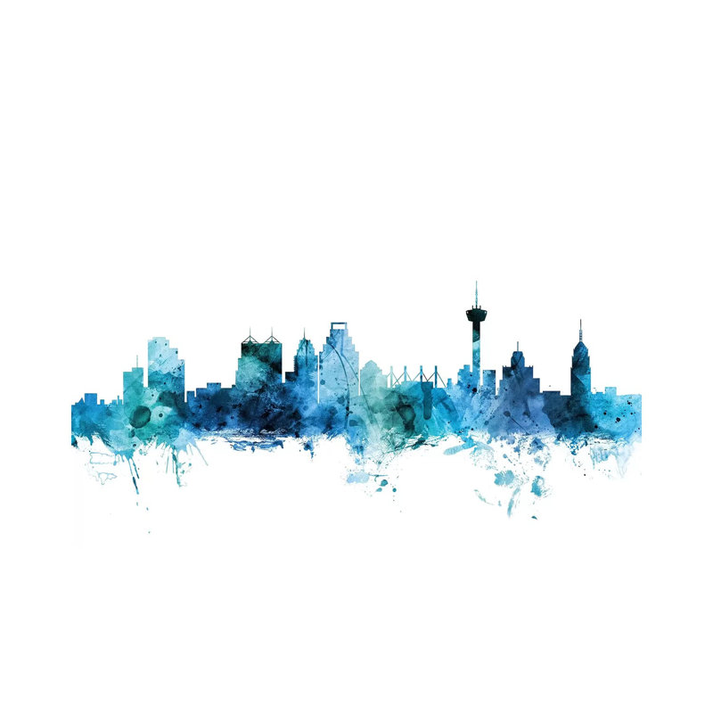 San Antonio, Texas Skyline by Michael Tompsett - Wrapped Canvas Gallery-Wrapped Canvas Giclée, 20.32 cm H x 30.48 cm W
