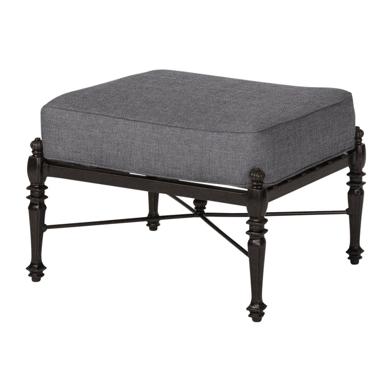 Grand Terrace Outdoor Ottoman, Desert Bronze, Cast Slate Sunbrella® Plainweave
