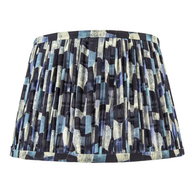 20 cm H Drum Fabric Lamp Shade ( No Direct Attachment Method ) in Blue