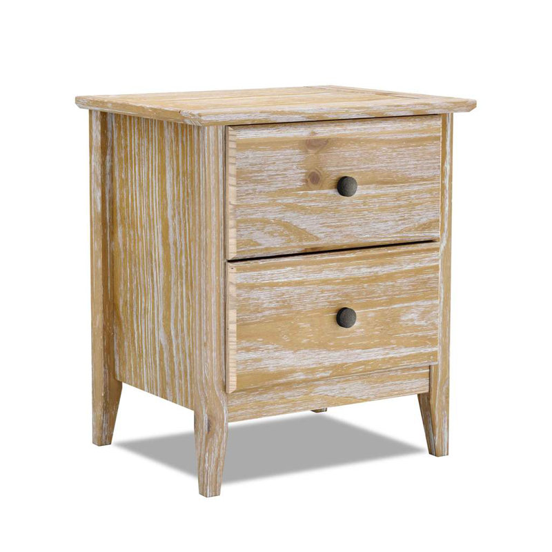 Greenport 20'' W Solid Wood Nightstand, Brushed Driftwood
