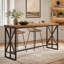 62.6" Rectangular Bar Table, Farmhouse Counter Height Pub Table with Metal Footrest for Coffee Bar
