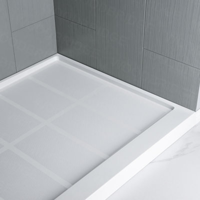 75/96" H Solid Surface Shower & Tub Wall Panel, Surround, Quick Install, Cuttable, 0.138" thick