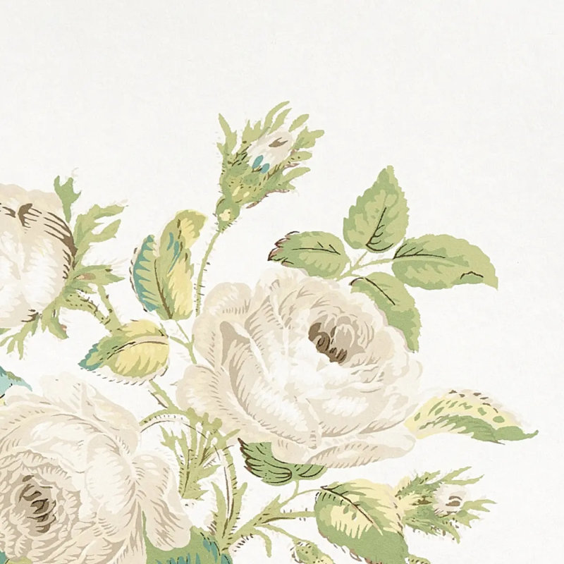 Loudon Rose Wallpaper, Ivory