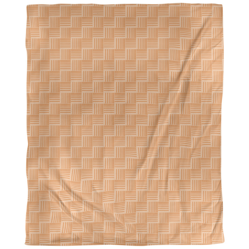 Housse de couette simple à rayures baskettressées, Housse de couette pour grand lit, Orange, Polyester brossé