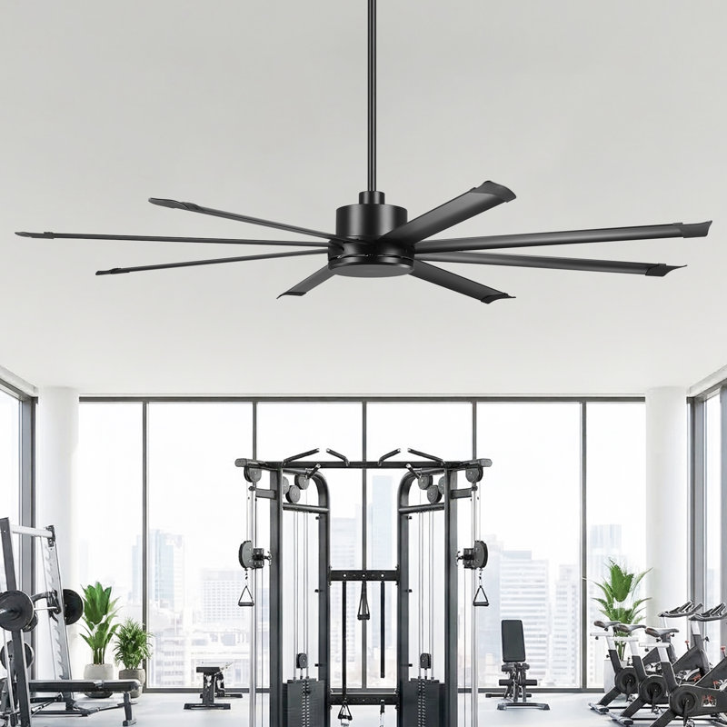 Ventilateur de plafond industriel de 84 pouces avec télécommande et ventilateur de plafond à grandes pales en aluminium VacZon