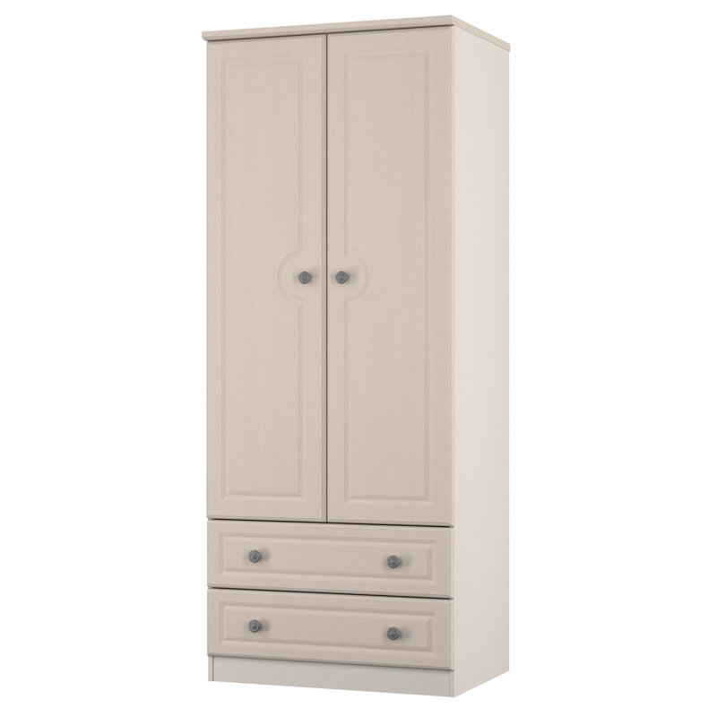 Cloninger 2 Door 2 Drawer Wardrobe, Beige